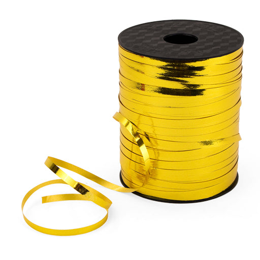 Curly Ribbon Gold Metallic