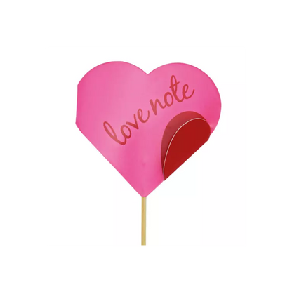 Love Note Heart Pick - 8x7.3cm - Packed by 25